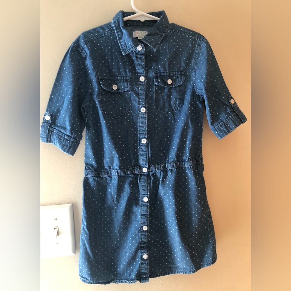 Girls Children’s Place Jean Polk A Dot Dress Size 5/6